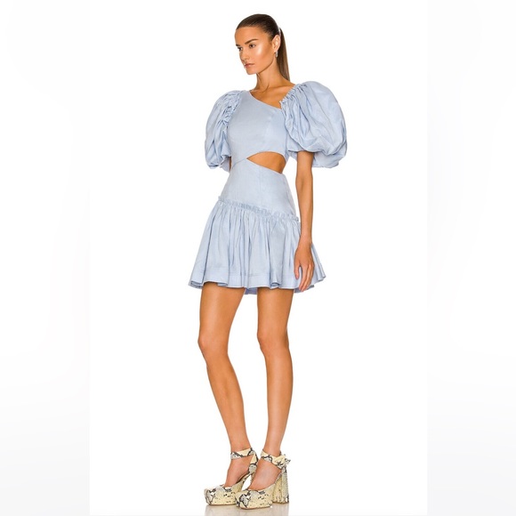 Aje Chateau Cut Out Mini Dress Sky Blue - Picture 8 of 9